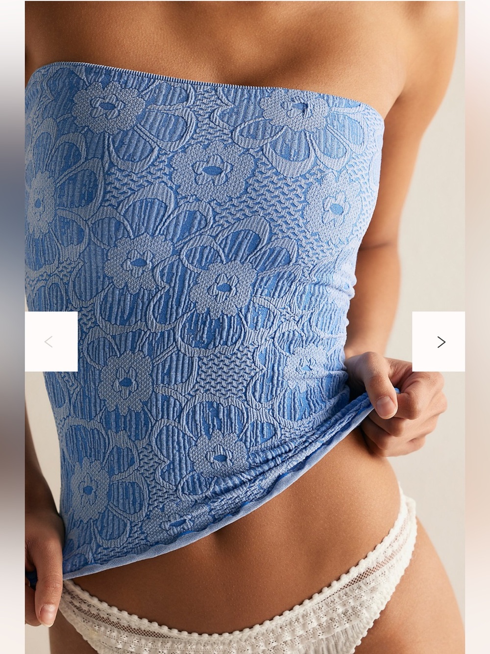 Free People new Light Blue Floral Strapless Tube Top
